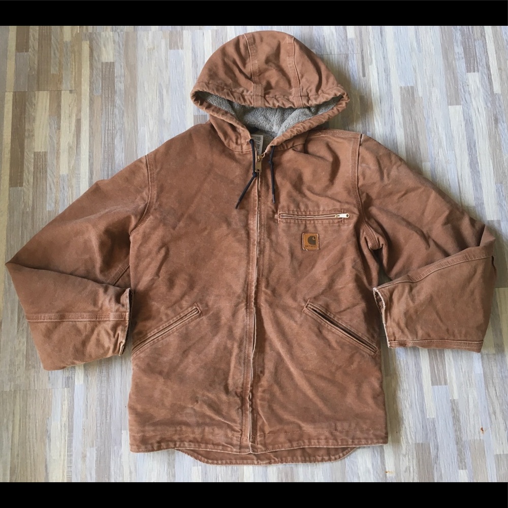 Mens Carhartt Sherpa Lined Sandstone Sierra Jacket